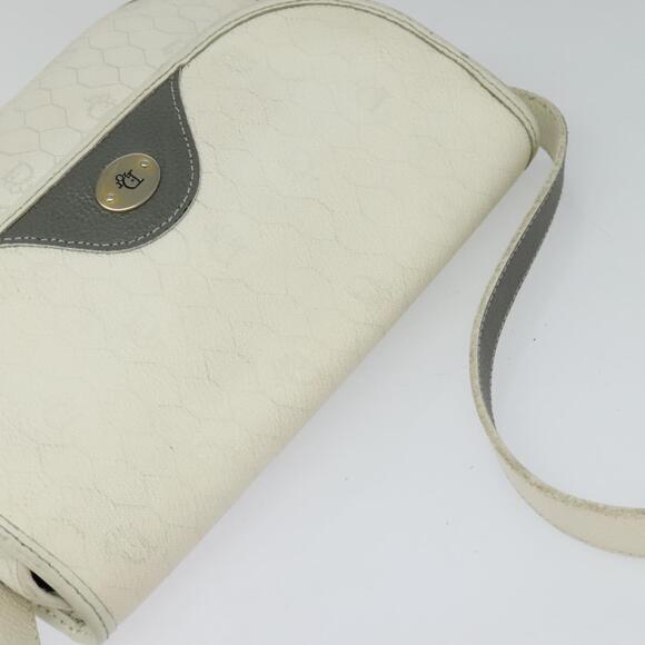 DIOR Honeycomb Canvas Shoulder Bag Pvc White Gold - Picture 6 of 12